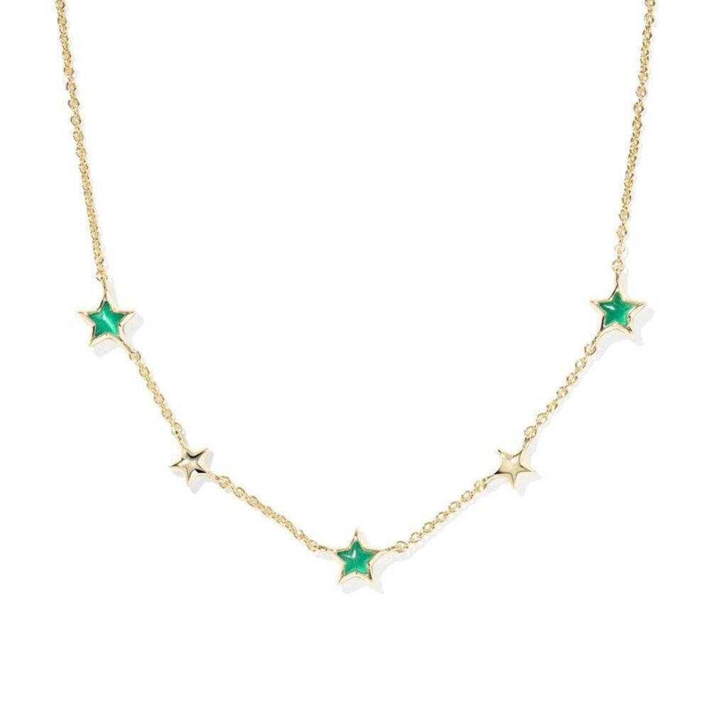 Kendra Scott -  Kayla Strand Necklace - Gold/Emerald Gold/Emerald
